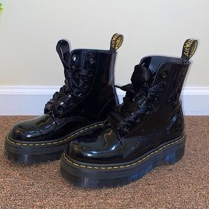 Doc Martens like new, only worn 3 times. Shiny black and platform, 7-6.5